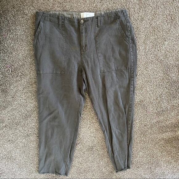 Joie Yvonette Straight Leg Crop Linen Pants - Picture 7 of 7